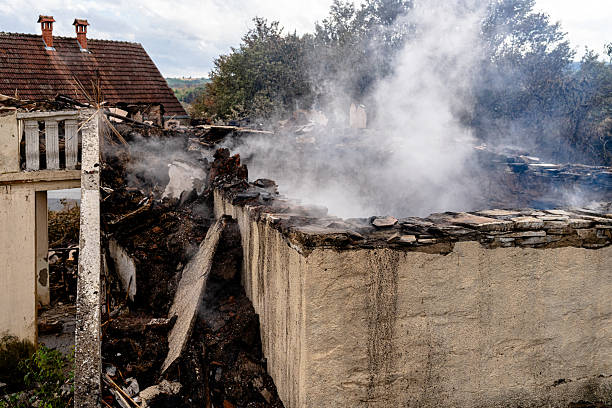 Professional Fire Damage Restoration technician working in Hager City, WI